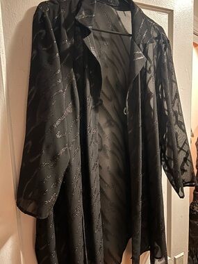 Sheer Black glittery vintage shirt
